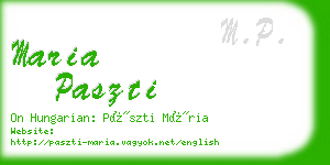 maria paszti business card